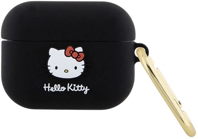 Чехол Hello Kitty Silicone 3D Kitty Head для Apple AirPods Pro Black (3666339189648)