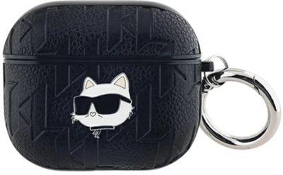 Чехол Karl Lagerfeld Monogram Choupette Head для Apple AirPods 3 Black (3666339283612)