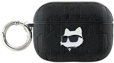 Чехол Karl Lagerfeld Monogram Choupette Head для Apple AirPods Pro 2 Black (3666339283629)