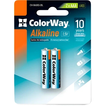 Батарейка ColorWay Alkaline Power AAA/LR03 BL 2шт