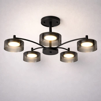 Люстра потолочная DUSHA MS241 - 5 x GX53 черный/дымчатый LIGHT SET
