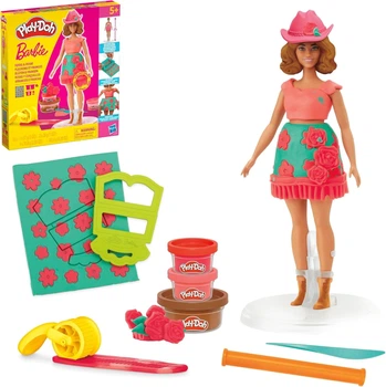 Набор для лепки Hasbro Play-Doh Barbie Цветочный узор и бахрома! (G1360)