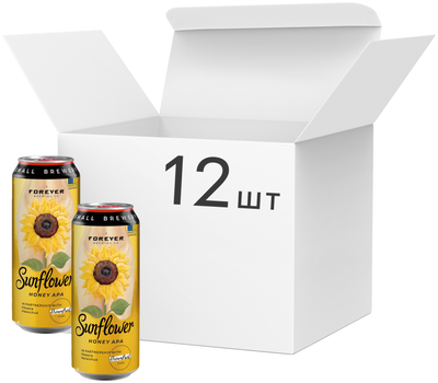 Упаковка пива Forever Sunflower світле нефільтроване 5% 0/5 л х 12 шт (14820183003277)