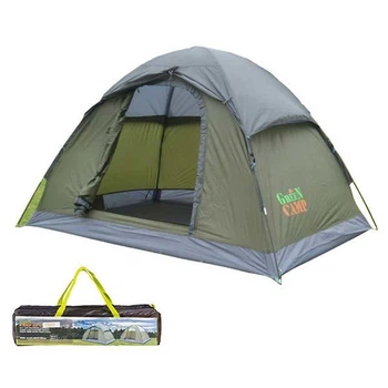 Палатка 2-местная туристическая GreenCamp GC1503, кемпинговая палатка для походов и отдыха, компактная легкая зеленая