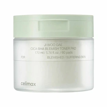 Пади заспокійливі для обличчя Celimax Ji Woo Gae Cica BHA Blemish Toner Pad 60 шт