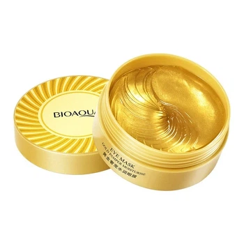 Патчи под глаза BIOAQUA Golden Elastic Moisturizing Eye Mask золотые (60 шт / 30 пар) – увлажняющие эластичные с лопаткой