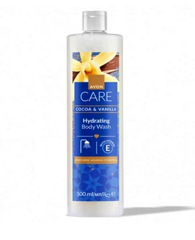 Зволожувальний гель для душу Avon Care Cocoa & Vanilla Hidrating Body Wash з олією какао та екстрактом ванілі 500 мл