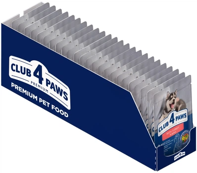 Упаковка влажного корма для щенков Club 4 Paws (Клуб 4 Лапы) Премиум с индейкой в соусе 100 г х 24 шт (4820215363181)(B5530311)
