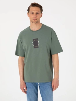 Футболка хлопковая длинная мужская Pierre Cardin G021SZ011-000-2247467(haki) 2XL Хаки с принтом (8683859100828)