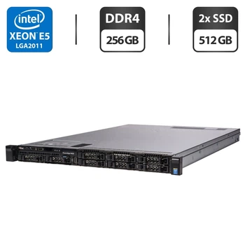 Сервер Dell PowerEdge R430 1U Rack / 2x Intel Xeon E5-2690 v3 (12 (24) ядер по 2.6 - 3.5 GHz) / 256 GB DDR4 / 2x 512 GB SSD / iDRAC8 with Lifecycle Controller / 2x 550W б/у