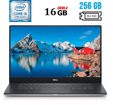 Ноутбук Б-клас Dell Precision 5520 / 15.6" IPS / Core i5-7440HQ (4 ядра по 2.8-3.8GHz) / 16GB DDR4 / 256GB SSD M.2 / HD Graphics 630 / WebCam / HDMI / Win 10 б/в