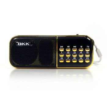 Радіоприймач BKK B837 USB MP3 червоний з золотистим (RZN-23095359)