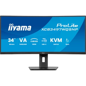 Монітор вигнутий 34" IIYAMA ProLite XCB3497WQSNP-B1 VA 3440x1440 120 Гц 350 кд/м² GbE Black
