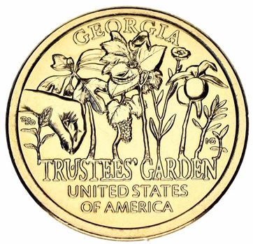 Монета США 1 доллар 2019 UNC D Американские инновации Сад попечителей (Джорджия)