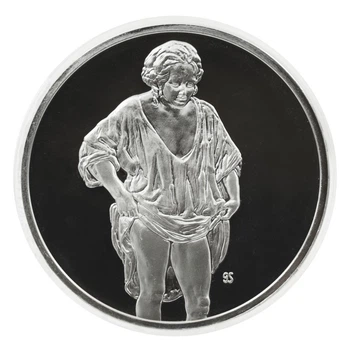 Монета США Памятная медаль 1972-1976 Серебро Proof Рембрандт - Девушка, купающаяся в реке (Ag 925, 67 грамм)