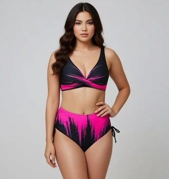 Купальник раздельный Sisianna 130059 черный бедра 111-115 см ; 52 (3XL) грудь 4D-5E