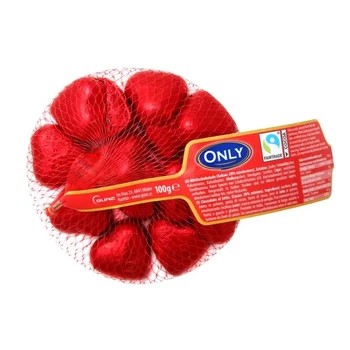 Шоколад Only СЕРЦЕ молочний в сітці 100г (57704)