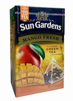 Чай Sun Gardens Mango Fresh зелений байховий зі смаком манго у пакетах-пірамідках 20 шт (60647)