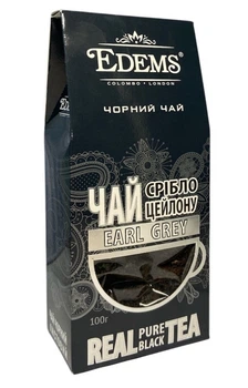 Чай Edems Earl Grey Срібло Цейлону чорний з ароматом Бергамоту 100 г (60640)