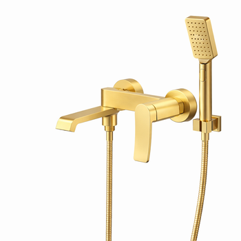 Смеситель в ванную с душем Mixxus Premium DALI 009 EURO Brushed Gold MI6765