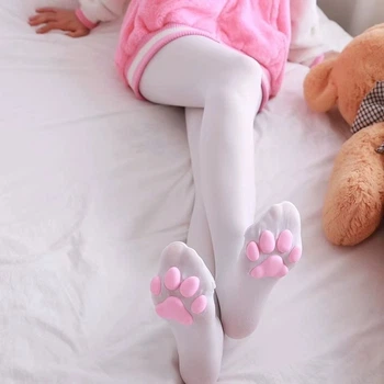 Панчохи котячі лапки з м'якими подушечками One size