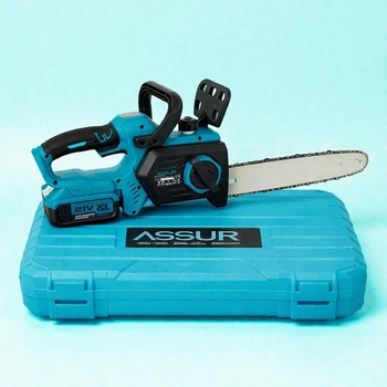 Акумуляторна ланцюгова пила 21V, шина 12", безщіткова, 2 АКБ 3000 mAh, кейс ASR764/CS-28