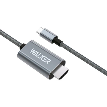 Кабель WALKER WHD-57 HDMI to Type-C 2м Grey (тех.пак.)