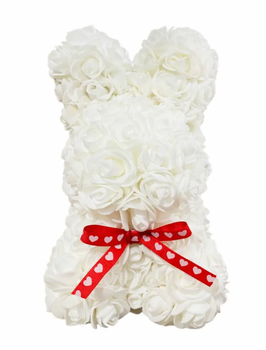 Заяц из 3d роз Flower Bunny 25 см в подарочной коробке (FB-8764) White
