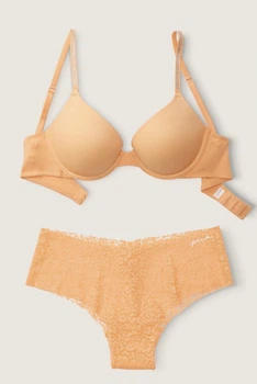 Комплект білизни Pink Victoria’s Secret Push-up Помаранчевий 34D-S