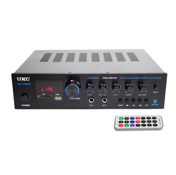 Усилитель звука UKC AK-398BT Bluetooth+FM+SD+USB Караоке 2-канальный 200W Black (3_07855)