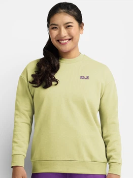 Світшот жіночий Jack Wolfskin Celebrate The Paw Crewneck W A65903-T0410 M Жовтий (4064886665155)