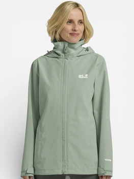 Спортивна вітровка з капюшоном жіноча Jack Wolfskin Trailtime 2L Jkt W A63902-E0272 L Зелена (4064886700825)