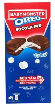 Шоколадные пирожные Oreo BabyMonster Socola-Pie Chocolate Vanilla Орео Ванильный крем (с коллекционной карточкой) 168г