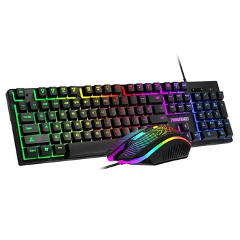 Игровой комплект проводной клавиатура, мышь, наушники и коврик 4в1 USB 2.0 Linmoni TF-400 Kit с RGB подсветкой