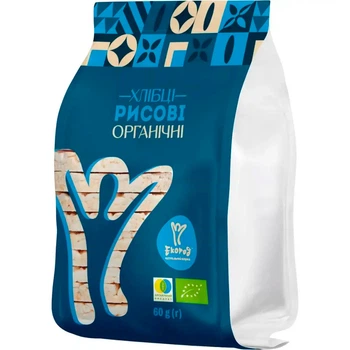 Хлібці рисові органічні Екород, без глютену 60 г