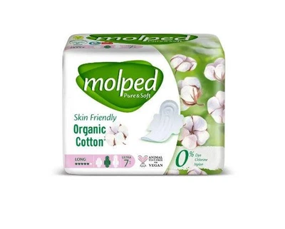 Гигиенические прокладки Molped Pure&Soft Long 5 капель 7 шт