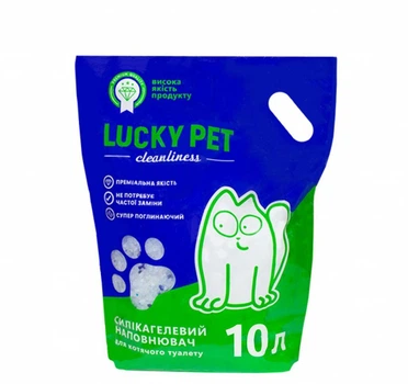 Наполнитель гигиенический силикагелевый Lucky Pet для кошачьего туалета 10л-3уп