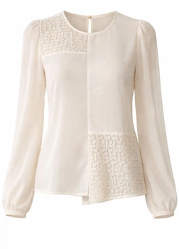Блузка жіноча Uttam Boutique шифонова молочна, розмір L (STK002302-30)