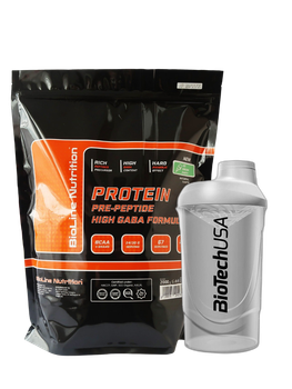 Протеїн Whey Protein BioLine Nutrition 2 кг + Шейкер BioTech Морозиво-пломбір — Набір для росту сухої м'язової маси