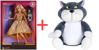 Игровой набор Кукла Shantou Yisheng Classic Anlily Gold dress + Подарочная игрушка Inka Toys Кот Люцик 21х18х30 см (457823739_534073634)