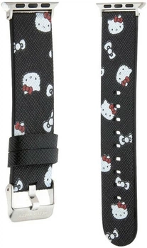 Pasek Hello Kitty Heads & Bows Pattern do Apple Watch Series 1/2/3/4/5/6/7/8/SE/SE2 38-41 mm Black (3666339190279)