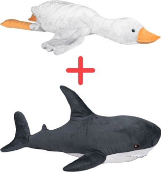 Набор мягких игрушек Inka Toys Гусь Оскар 25х87х13 см + Акула Серая 56х100х40 см (398489505_398489424)