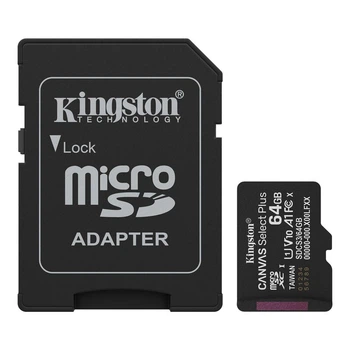 Карта пам'яті microSDXC (UHS-1) Kingston Canvas Select Plus Gen3 64Gb class 10 А1 (R-100MB/s) with adaptor (SDCS3/64GB)