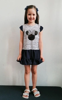 Платье для девочки Mickey Stripes, SmileTime белая с черным рост 116 (LLB6-02-1)