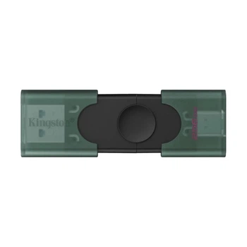 Флешка Kingston DataTraveler Duo G2 256 ГБ USB + Type-C зелено-чорна