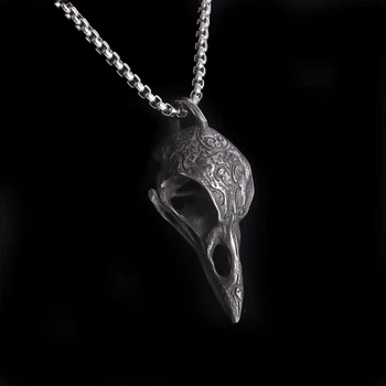 Цепочка с кулоном «Череп вороны / Crow Skull», подвеска на шею, стильное украшение