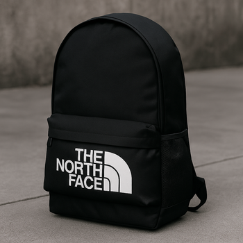 Рюкзак The North Face TNF черного цвета с большим белым логотипом городской спортивный аксессуар для мужчин женщин подростков