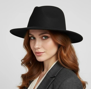 Класична фетровий капелюх федора Honey Fashion Accessories 57-56р чорний (13061)