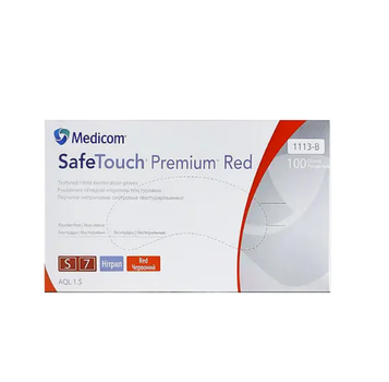 Рукавички нітрилові Medicom SafeTouch Premium Red 4,2г S Червоні 100 шт (00-00000458)