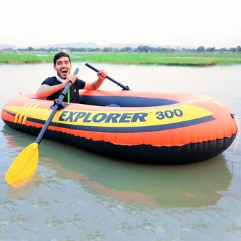 Лодка надувная двухместная Intex Explorer 300 с веслами и насосом 211 * 117 * 41 см